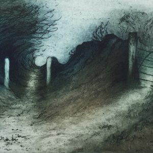 'Lane in winter' - etching
