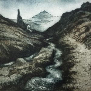 'Towards Cape Cornwall' - etching