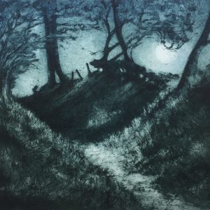 'Misty moonrise' - etching